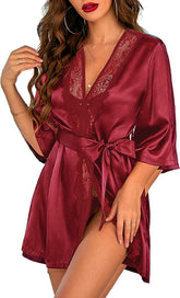 Avidlove Kimono Robe Short Satin Pure Short Silky Robes